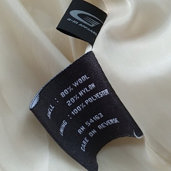 Kenneth Cole Reaction 8 cream 80% wool blend winter pea coat - Picture 3 of 3